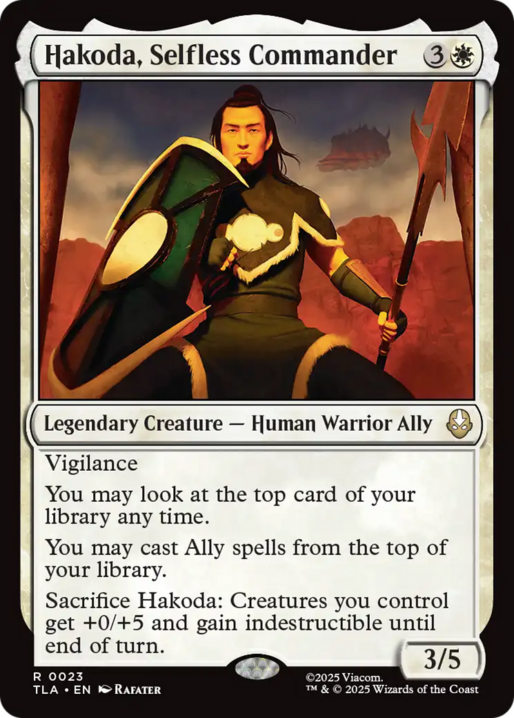 Hakoda, Selfless Commander - Legendary Creature — Human Warrior Ally used in Bant main decks