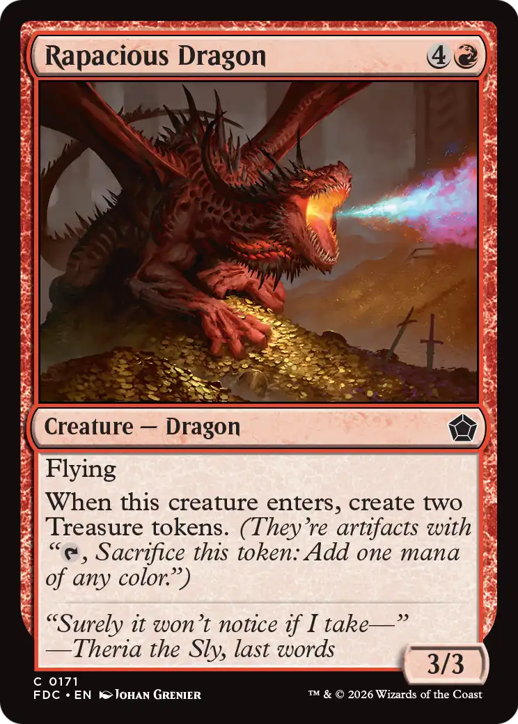 Rapacious Dragon - Common Creature — Dragon card from Foundations Commander