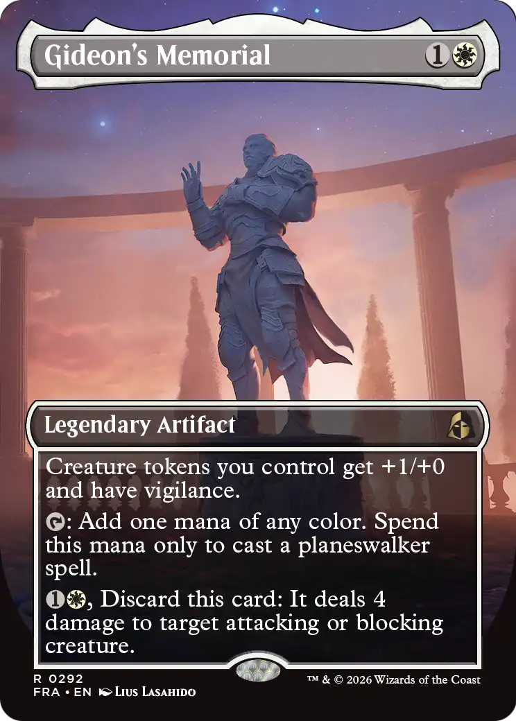 Gideon's Memorial - Rare Legendary Artifact card from Reality Fracture