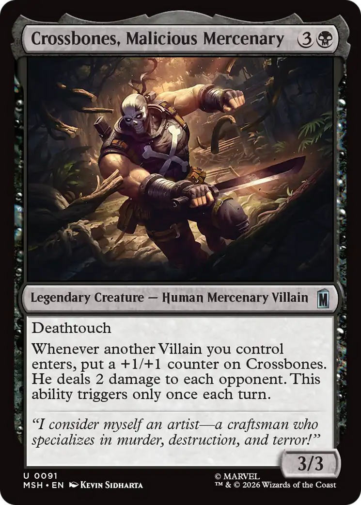 Crossbones, Malicious Mercenary - Uncommon Legendary Creature — Human Mercenary Villain card from Marvel Super Heroes