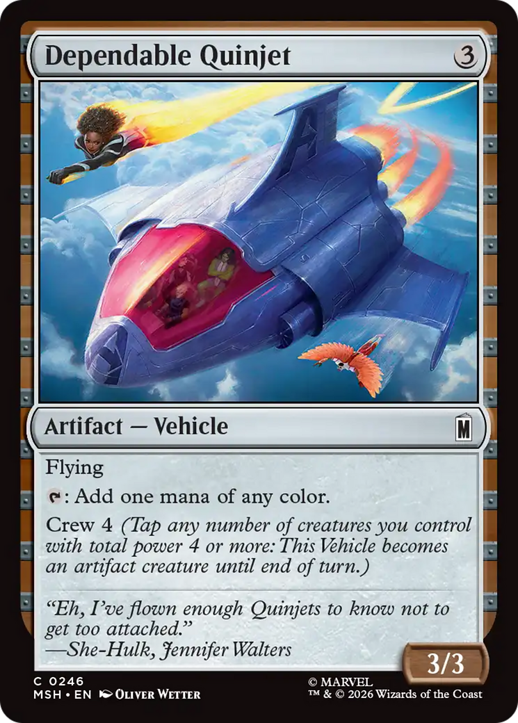 Dependable Quinjet - Common Artifact — Vehicle card from Marvel Super Heroes