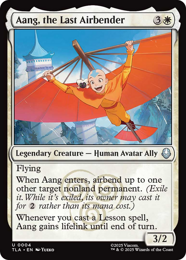 Aang, the Last Airbender - Uncommon Legendary Creature — Human Avatar Ally card from Avatar: The Last Airbender