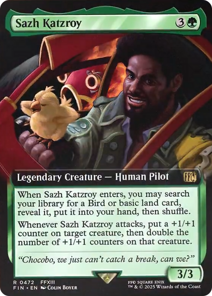 Sazh Katzroy - Rare Legendary Creature — Human Pilot card from Final Fantasy