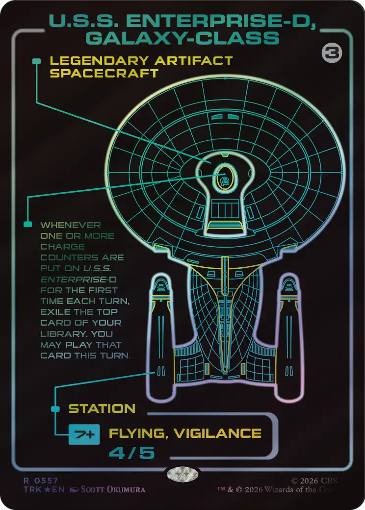 U.S.S. Enterprise-D, Galaxy-Class - Rare Legendary Artifact — Spacecraft card from Star Trek