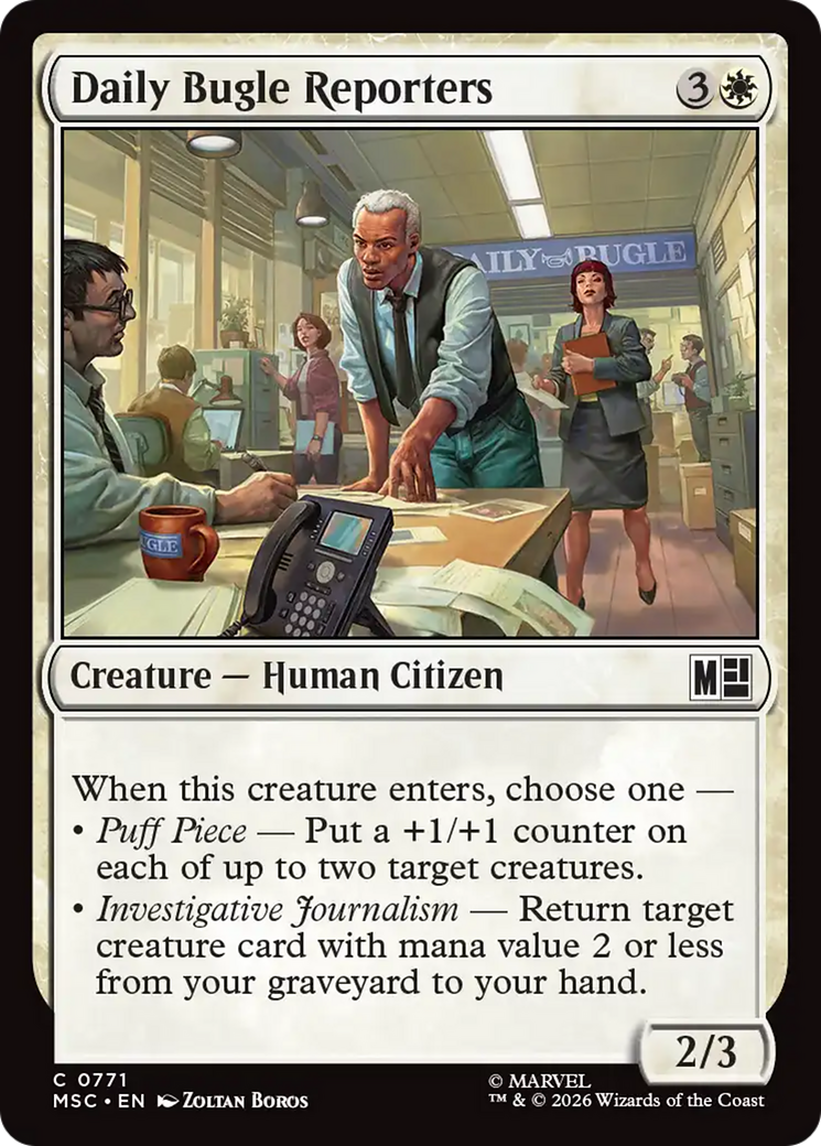 Daily Bugle Reporters - Common Creature — Human Citizen card from Marvel Super Heroes Commander
