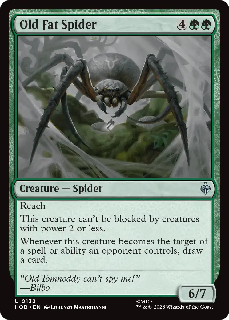 Old Fat Spider - Uncommon Creature — Spider card from The Hobbit