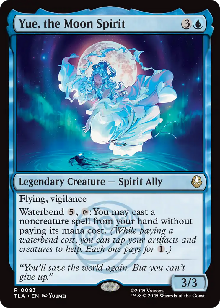 Yue, the Moon Spirit - Rare Legendary Creature — Spirit Ally card from Avatar: The Last Airbender