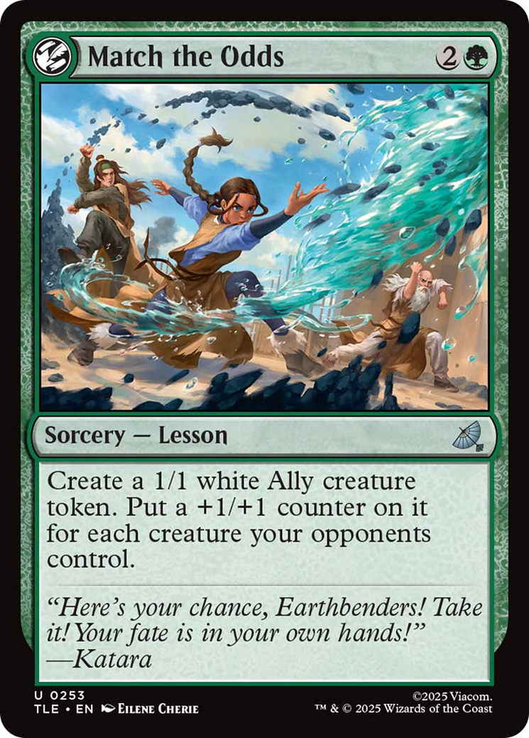 Match the Odds - Uncommon Sorcery — Lesson card from Avatar: The Last Airbender Eternal