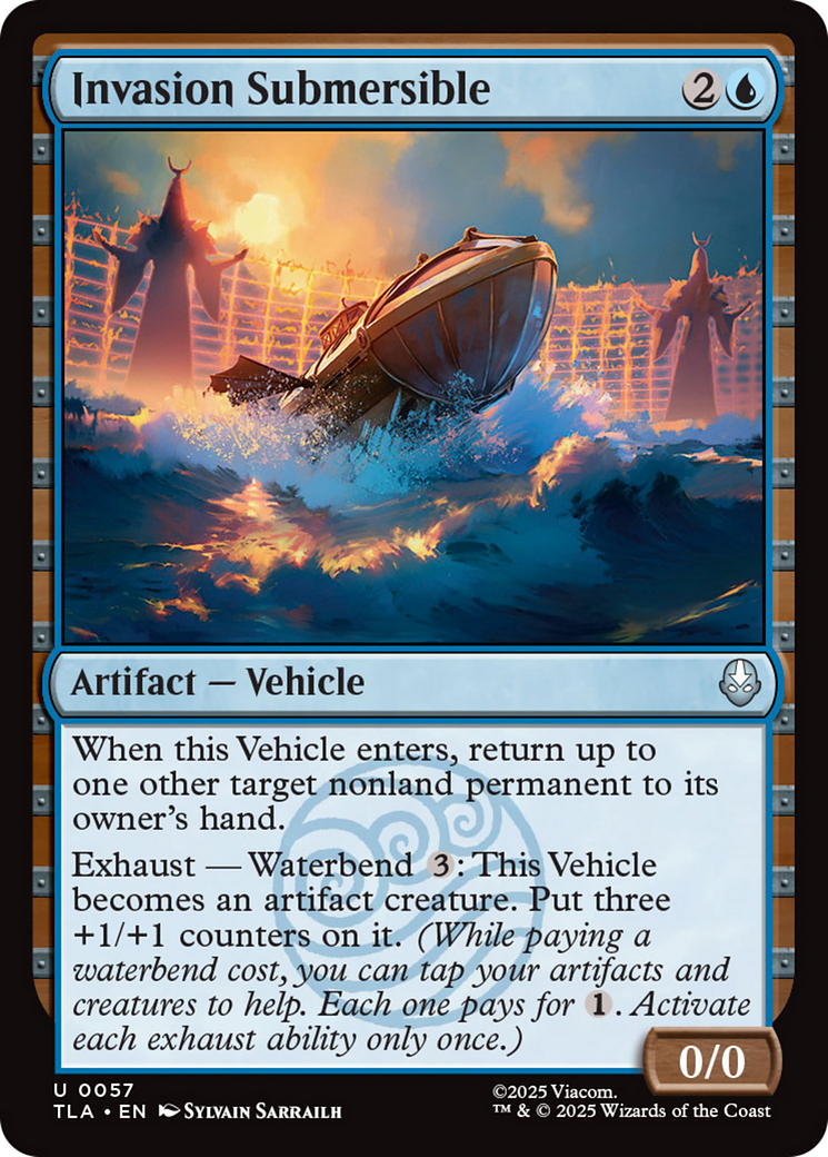 Invasion Submersible - Uncommon Artifact — Vehicle card from Avatar: The Last Airbender