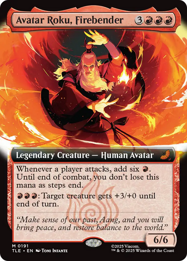 Avatar Roku, Firebender - Mythic Legendary Creature — Human Avatar card from Avatar: The Last Airbender Eternal