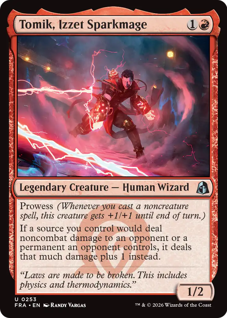 Tomik, Izzet Sparkmage - Uncommon Legendary Creature — Human Wizard card from Reality Fracture