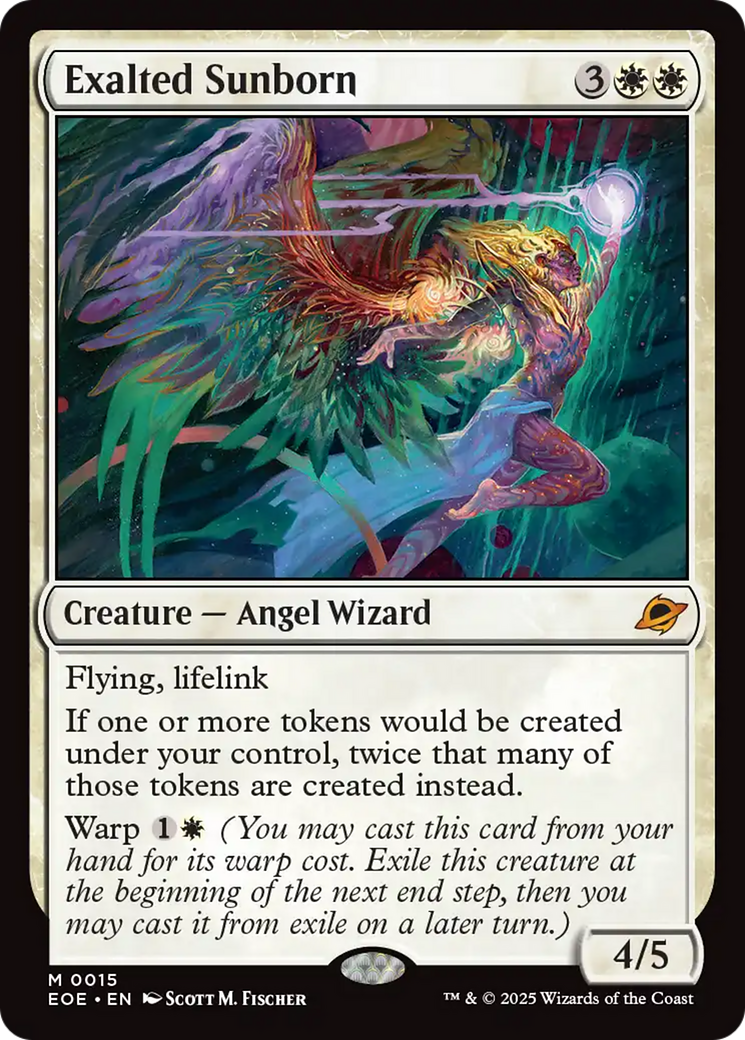 Exalted Sunborn - Mythic Creature — Angel Wizard card from Edge of Eternities