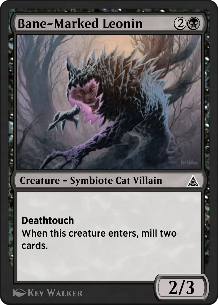 Venomized Cat - Common Creature — Symbiote Cat Villain card from Through the Omenpaths