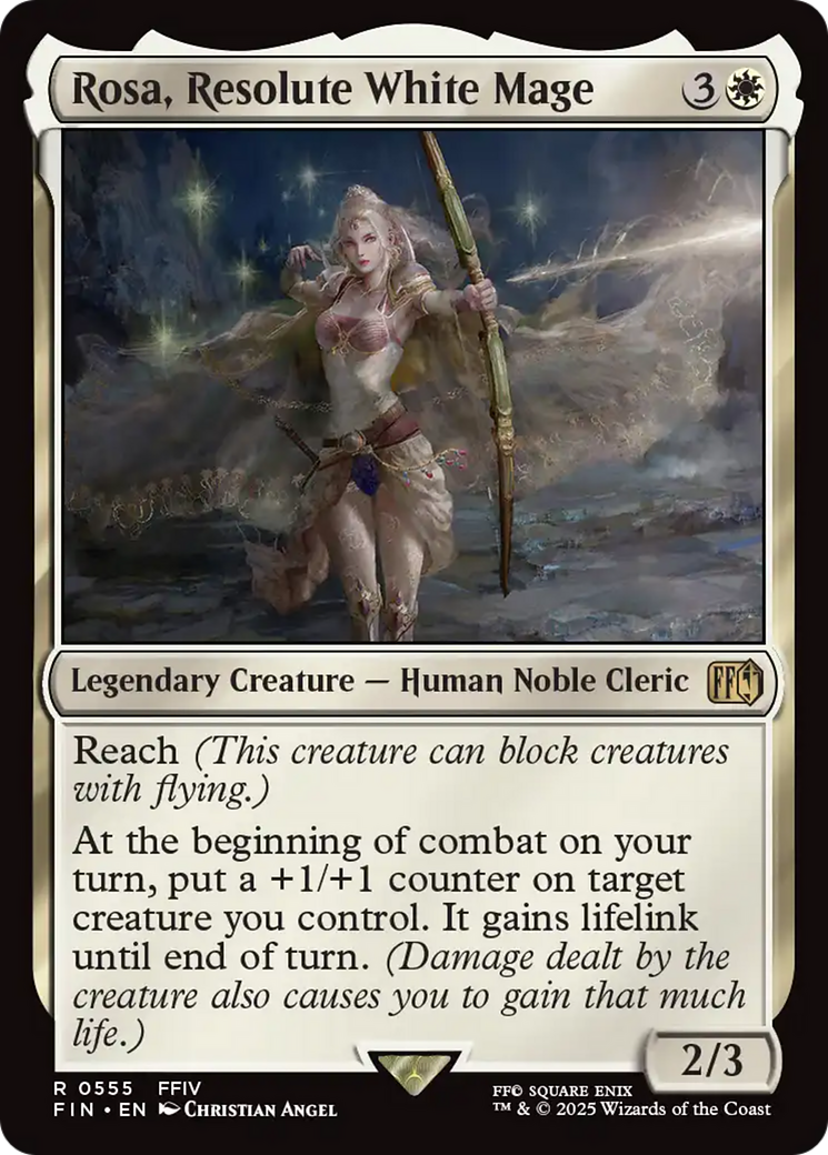 Rosa, Resolute White Mage - Rare Legendary Creature — Human Noble Cleric card from Final Fantasy