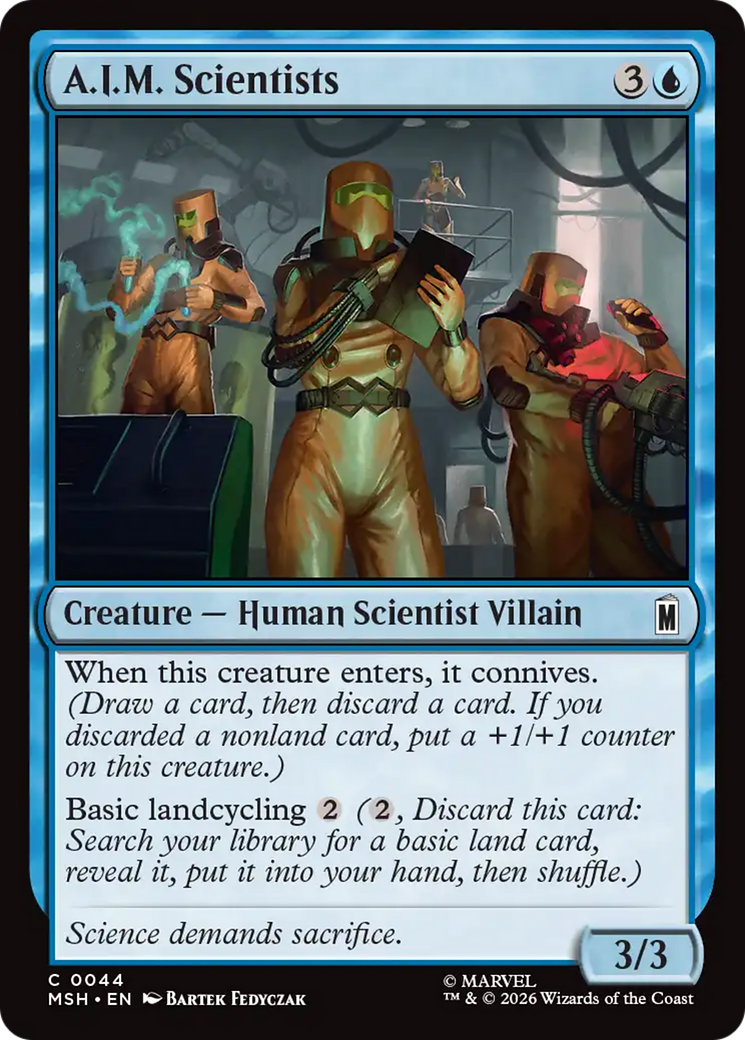 A.I.M. Scientists - Common Creature — Human Scientist Villain card from Marvel Super Heroes