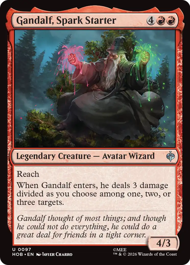 Gandalf, Spark Starter - Uncommon Legendary Creature — Avatar Wizard card from The Hobbit