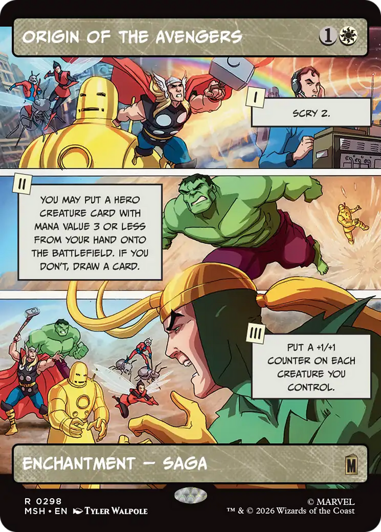 Origin of the Avengers - Rare Enchantment — Saga card from Marvel Super Heroes