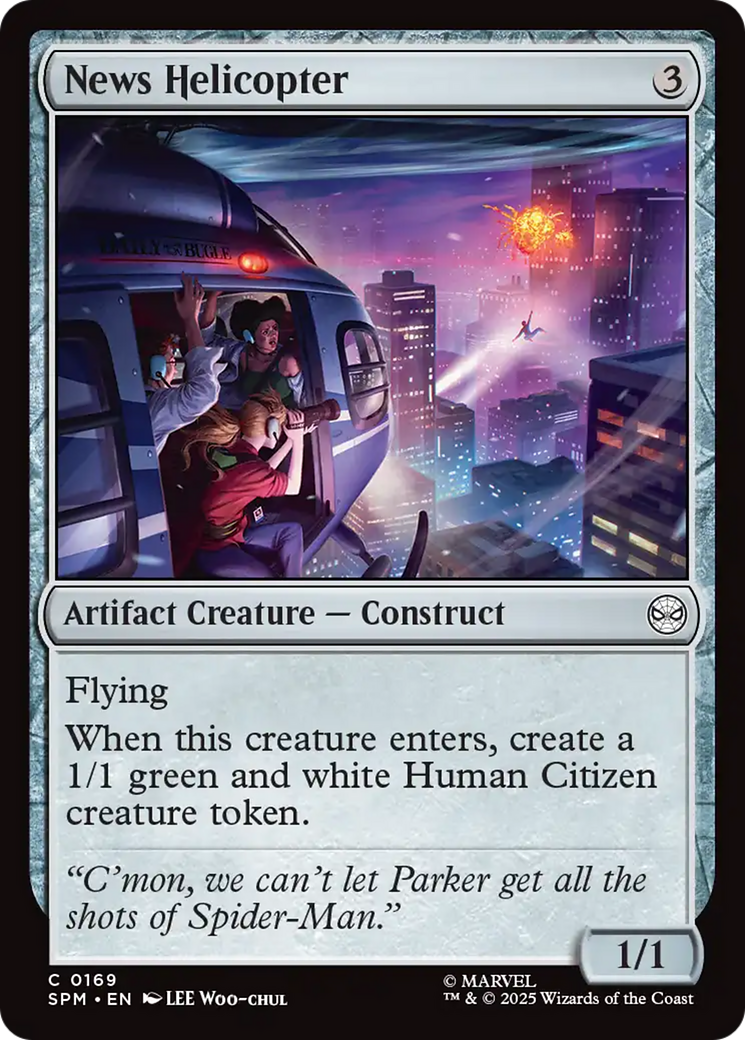 News Helicopter - Common Artifact Creature — Construct card from Marvel's Spider-Man