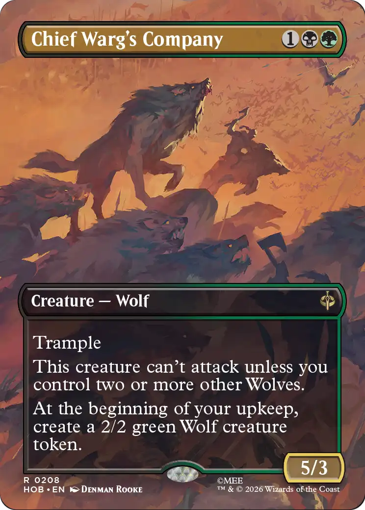 Chief Warg's Company - Rare Creature — Wolf card from The Hobbit