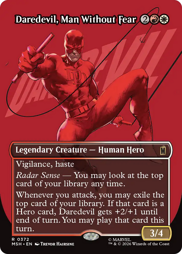 Daredevil, Man Without Fear - Rare Legendary Creature — Human Hero card from Marvel Super Heroes