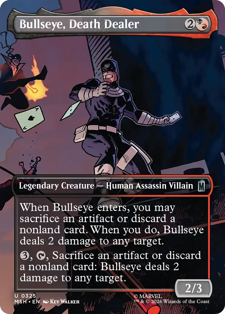 Bullseye, Death Dealer - Uncommon Legendary Creature — Human Assassin Villain card from Marvel Super Heroes