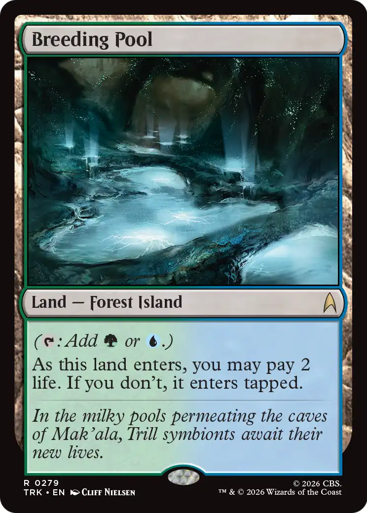 Breeding Pool - Rare Land — Forest Island card from Star Trek