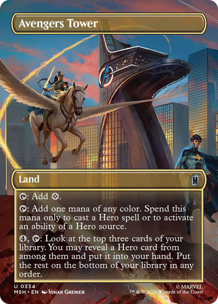 Avengers Tower - Uncommon Land card from Marvel Super Heroes