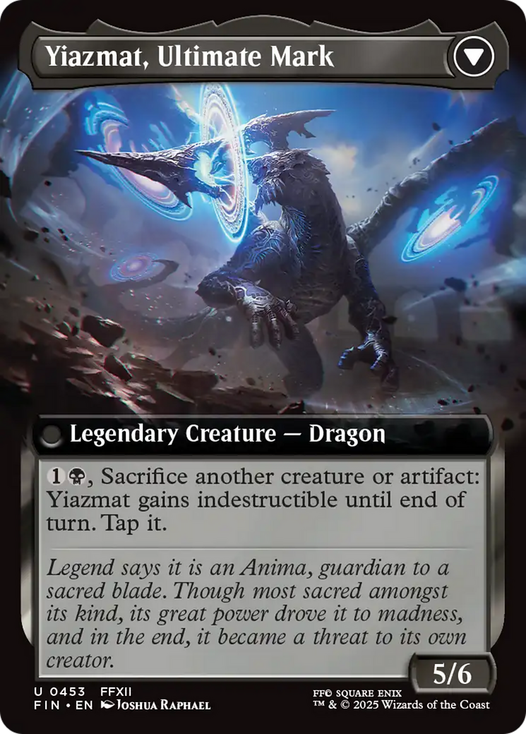 Back face of Sidequest: Hunt the Mark // Yiazmat, Ultimate Mark - Legendary Creature — Dragon card
