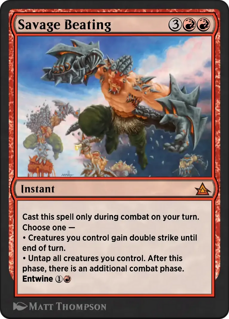 Savage Beating - Mythic Instant card from Through the Omenpaths Bonus Sheet
