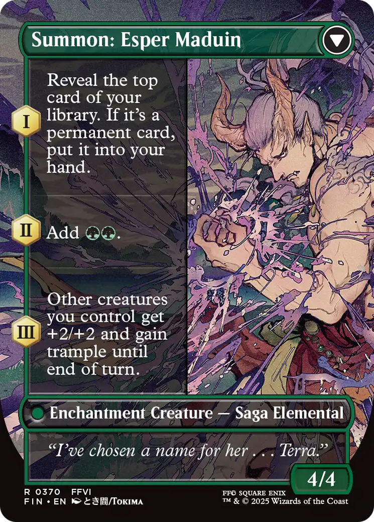 Back face of Esper Origins // Summon: Esper Maduin - Enchantment Creature — Saga Elemental card
