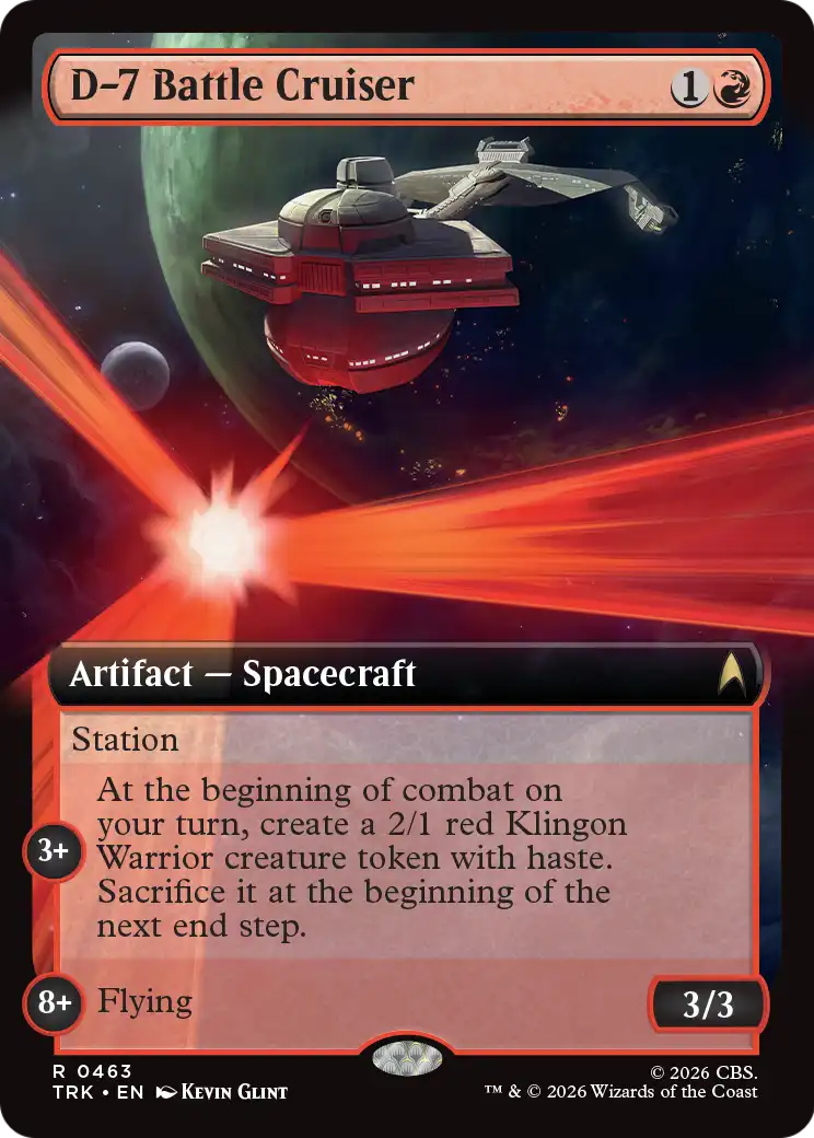 D-7 Battle Cruiser - Rare Artifact — Spacecraft card from Star Trek
