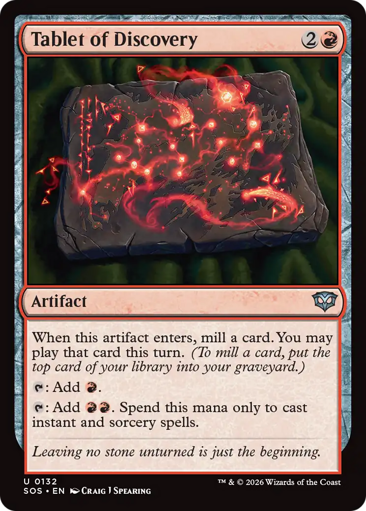 Tablet of Discovery - Uncommon Artifact card from Secrets of Strixhaven