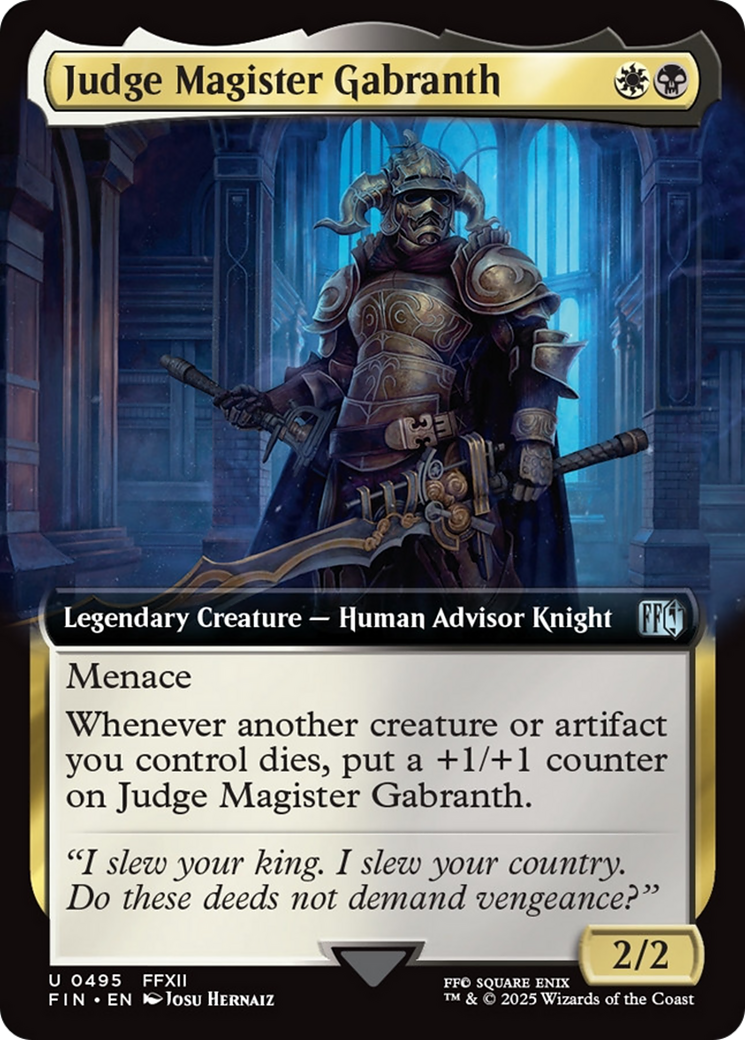 Judge Magister Gabranth - Uncommon Legendary Creature — Human Advisor Knight card from Final Fantasy