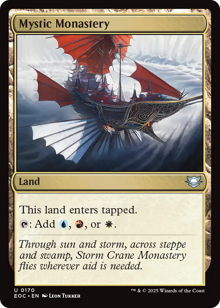 Mystic Monastery - Uncommon Land card from Edge of Eternities Commander