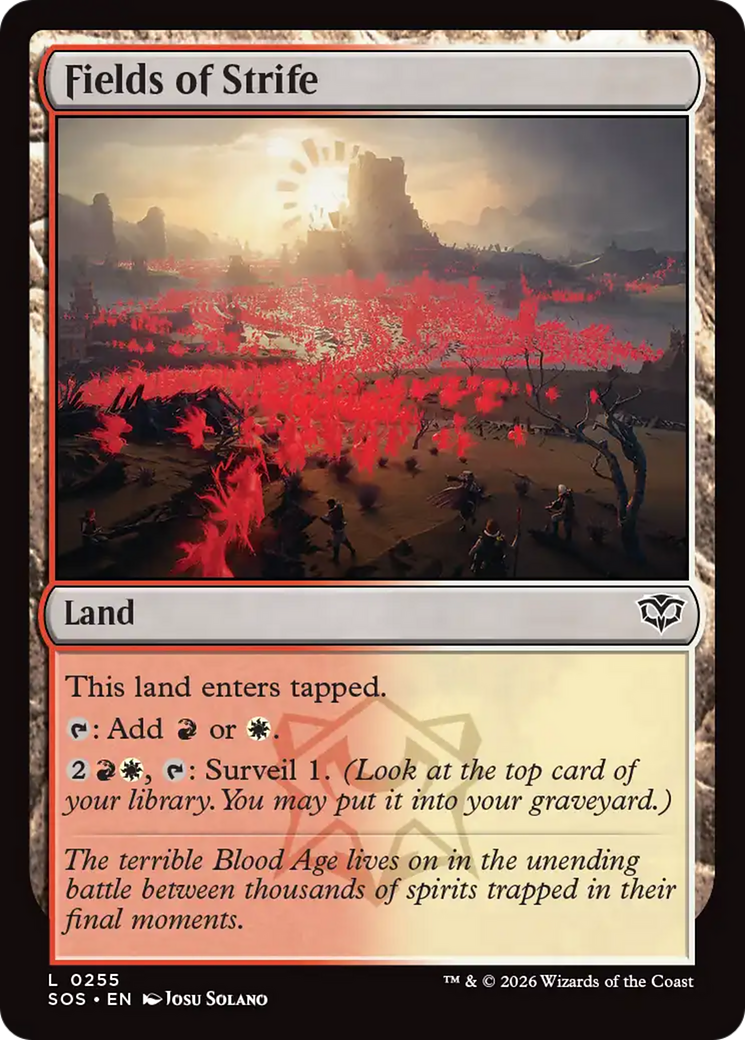 Fields of Strife - Common Land card from Secrets of Strixhaven