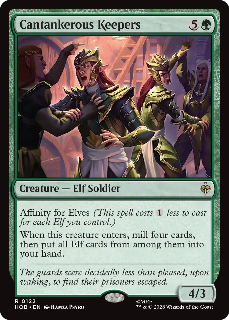 Cantankerous Keepers - Rare Creature — Elf Soldier card from The Hobbit