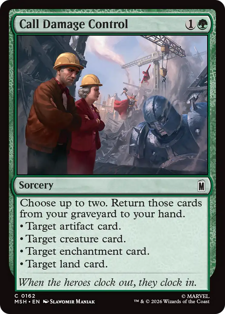 Call Damage Control - Common Sorcery card from Marvel Super Heroes