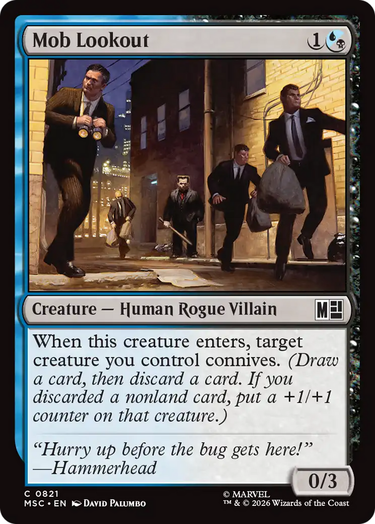 Mob Lookout - Common Creature — Human Rogue Villain card from Marvel Super Heroes Commander