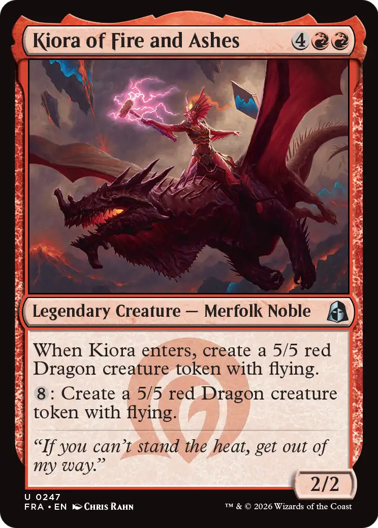 Kiora of Fire and Ashes - Uncommon Legendary Creature — Merfolk Noble card from Reality Fracture