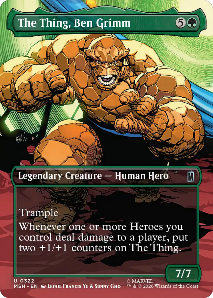 The Thing, Ben Grimm - Uncommon Legendary Creature — Human Hero card from Marvel Super Heroes