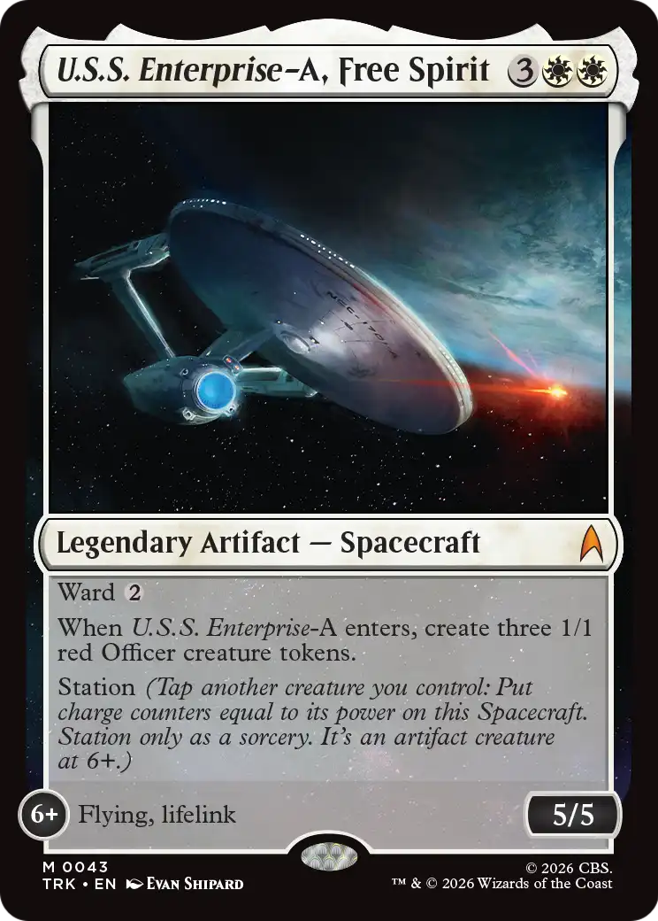 U.S.S. Enterprise-A, Free Spirit - Mythic Legendary Artifact — Spacecraft card from Star Trek
