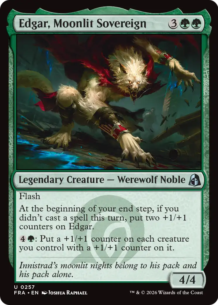 Edgar, Moonlit Sovereign - Uncommon Legendary Creature — Werewolf Noble card from Reality Fracture