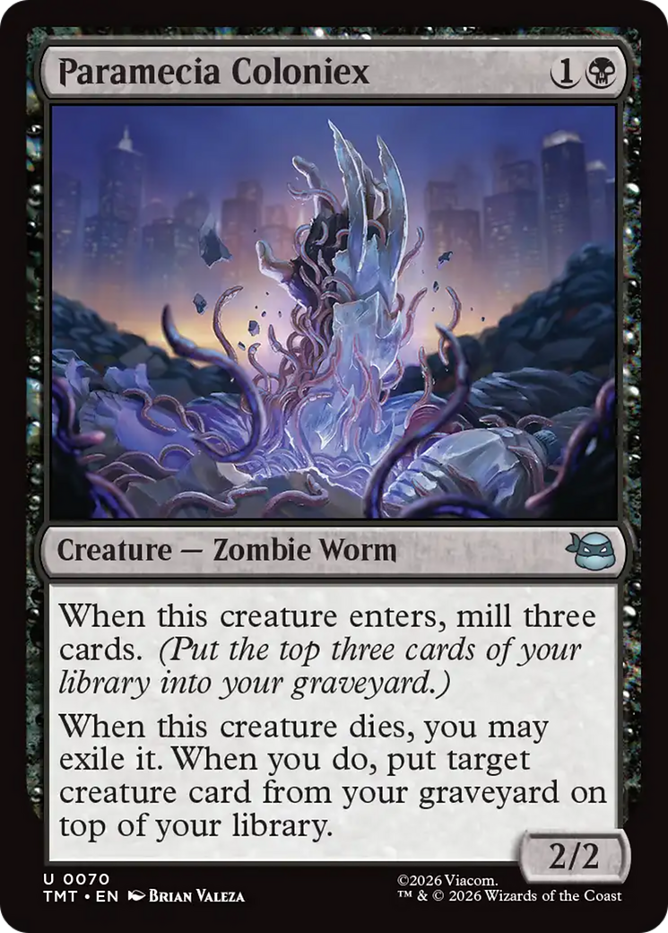 Paramecia Coloniex - Uncommon Creature — Zombie Worm card from Teenage Mutant Ninja Turtles