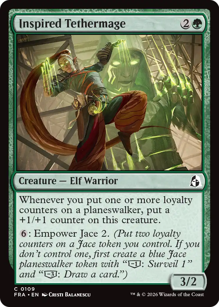 Inspired Tethermage - Common Creature — Elf Warrior card from Reality Fracture