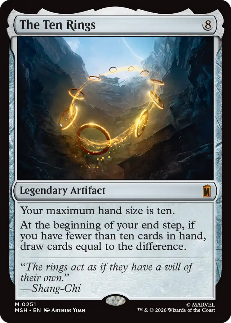The Ten Rings - Mythic Legendary Artifact card from Marvel Super Heroes
