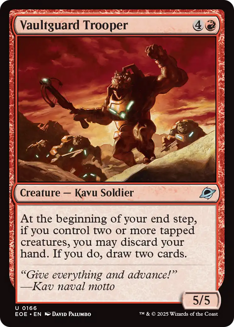 Vaultguard Trooper - Uncommon Creature — Kavu Soldier card from Edge of Eternities