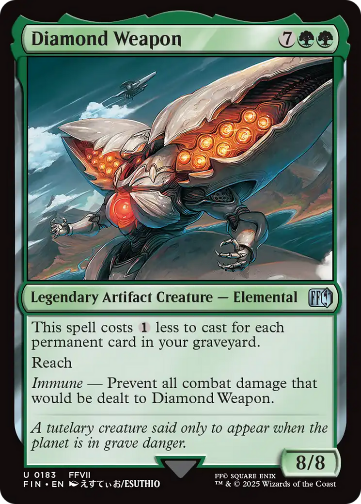 Diamond Weapon - Uncommon Legendary Artifact Creature — Elemental card from Final Fantasy