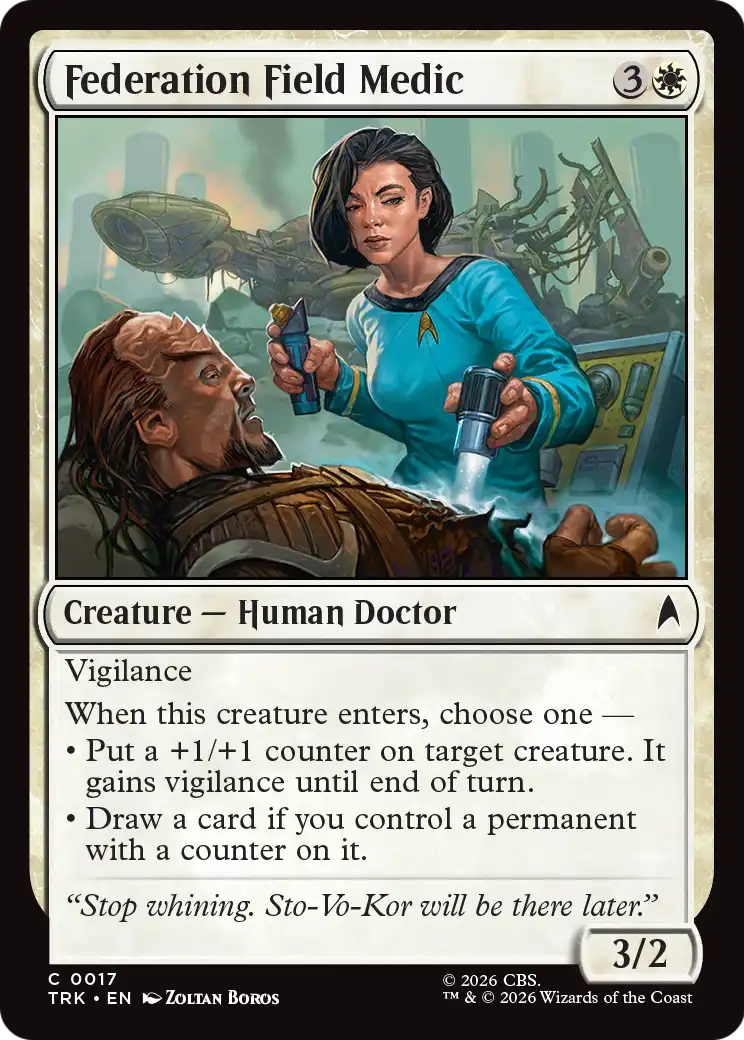 Federation Field Medic - Common Creature — Human Doctor card from Star Trek