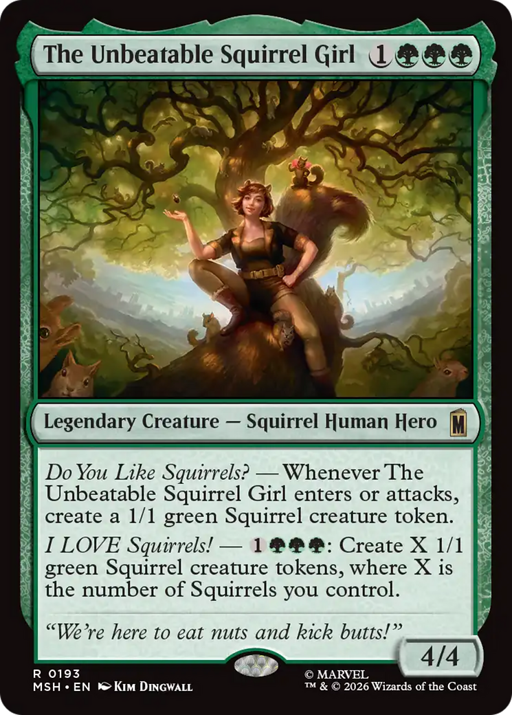 The Unbeatable Squirrel Girl - Rare Legendary Creature — Squirrel Human Hero card from Marvel Super Heroes