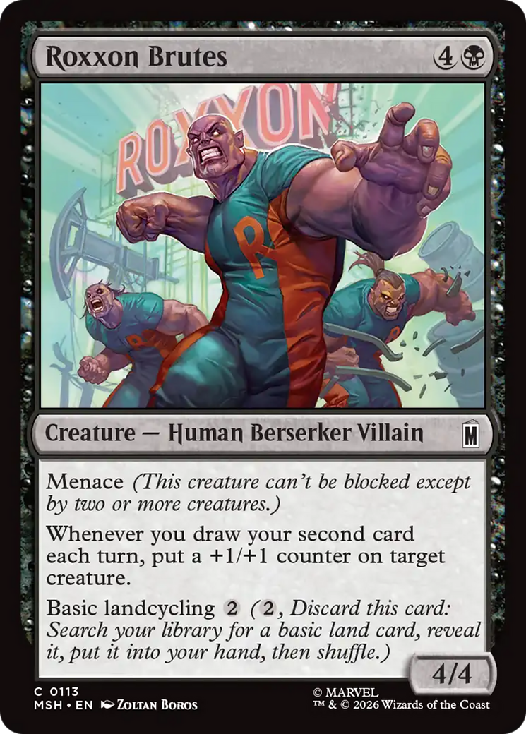 Roxxon Brutes - Common Creature — Human Berserker Villain card from Marvel Super Heroes